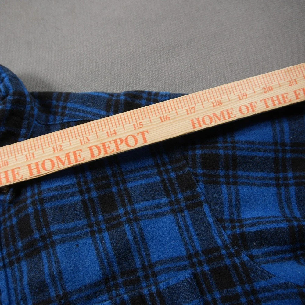 Thrashed Pendleton Vintage Wool Plaid Men Shirt S Blue Distressed Western Skate